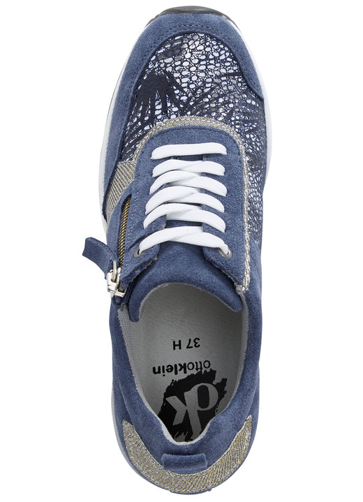 Slipper & Schnürschuhe - ELENA EDEN Schnürschuh mit glänzend bedrucktem Elastikmaterial, in Größe 036 bis 042, in Farbe BLAU Ansicht 2