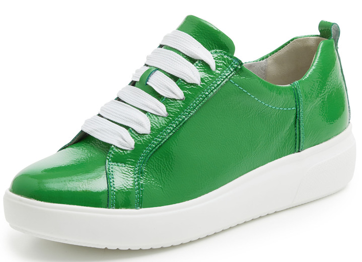 Damenmode - Waldläufer Schnürschuh aus bestem Knautschlackleder, in Größe 3 1/2 bis 8, in Farbe GRÜN Ansicht 1