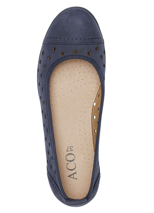 Pumps & Ballerina - ELENA EDEN, sommerliche Damen-Ballerinas, Weite G, mit herausnehmbarem Fußbett, in Größe 036 bis 042, in Farbe MARINE Ansicht 2