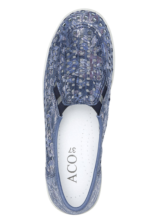 Slipper & Schnürschuhe - ELENA EDEN, sommerliche Damen-Slipper, Weite G, mit herausnehmbarem Fußbett Ansicht 2 Slipper & Schnürschuhe - ELENA EDEN, sommerliche Damen-Slipper, Weite G, mit herausnehmbarem Fußbett, in Größe 036 bis 042, in Farbe JEANS Ansicht 2