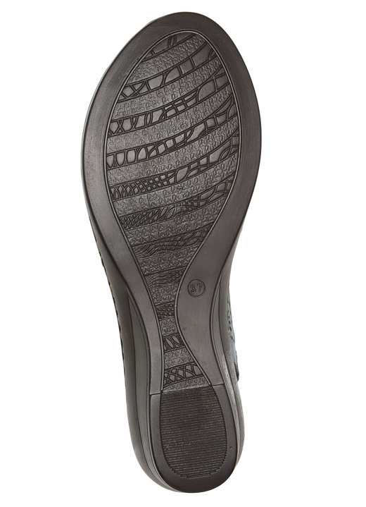 Elena Eden - ELENA EDEN, sommerliche Damen-Sandaletten, Weite G, aus Leder, in Größe 036 bis 042, in Farbe JEANS Ansicht 3