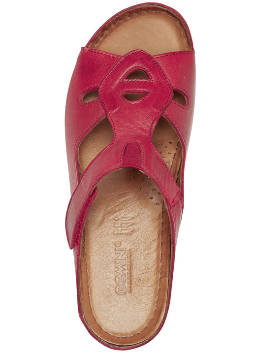 Sandaletten & Pantoletten - Gemini Pantolette mit dekorativem Gummizug Ansicht 2 Sandaletten & Pantoletten - Gemini Pantolette mit dekorativem Gummizug, in Größe 036 bis 042, in Farbe ROT Ansicht 2