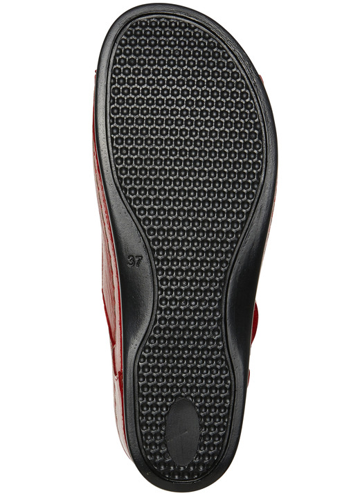 Sandaletten & Pantoletten - Gemini Pantolette mit dekorativem Gummizug Ansicht 3 Sandaletten & Pantoletten - Gemini Pantolette mit dekorativem Gummizug, in Größe 036 bis 042, in Farbe ROT Ansicht 3