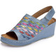 Sandaletten & Pantoletten - Gemini Sandalette mit raffinierten, bunten Flechtdurchzügen, in Größe 036 bis 042, in Farbe JEANS – Farbe JEANS – Ansicht 1