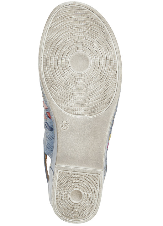 Sandaletten & Pantoletten - Gemini Sandalette mit raffinierten, bunten Flechtdurchzügen, in Größe 036 bis 042, in Farbe JEANS Ansicht 4