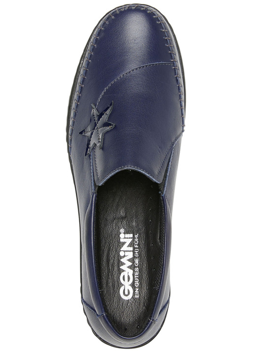 Slipper & Schnürschuhe - Gemini Slipper mit Leder-Applikation, in Größe 036 bis 042, in Farbe MARINE Ansicht 2