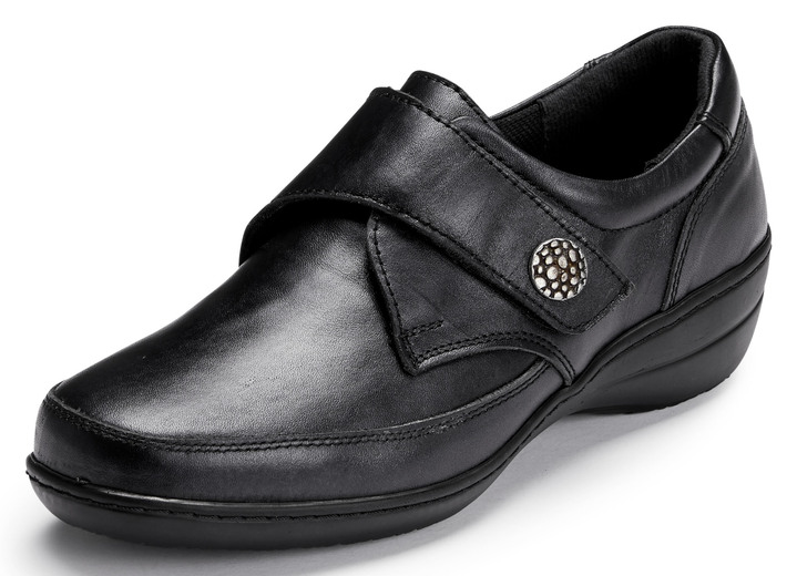 Slipper & Schnürschuhe - ELENA EDEN, bequeme Damen-Slipper, WeiteH, mit herausnehmbarem Fußbett, in Größe 036 bis 043, in Farbe SCHWARZ Ansicht 1