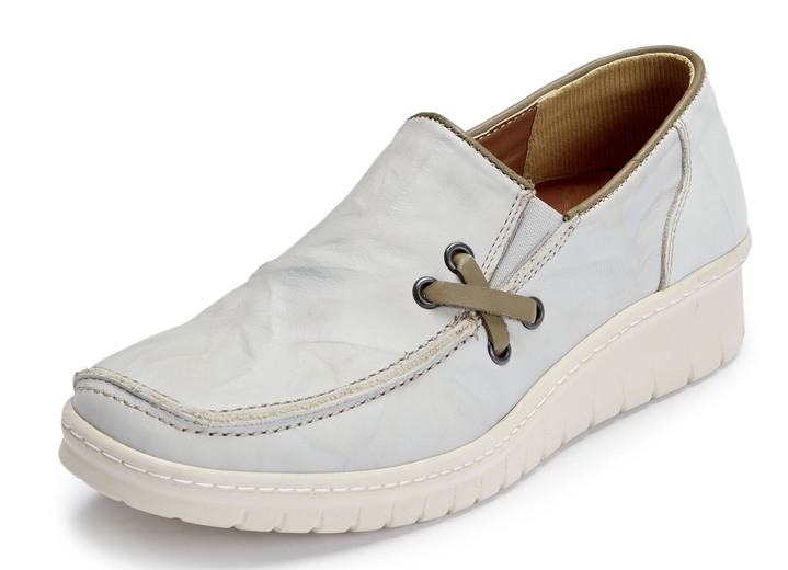 Slipper & Schnürschuhe - ELENA EDEN Slipper mit Knitterstruktur Ansicht 4 Slipper & Schnürschuhe - ELENA EDEN Slipper mit Knitterstruktur, in Größe 036 bis 043, in Farbe ROT Ansicht 4