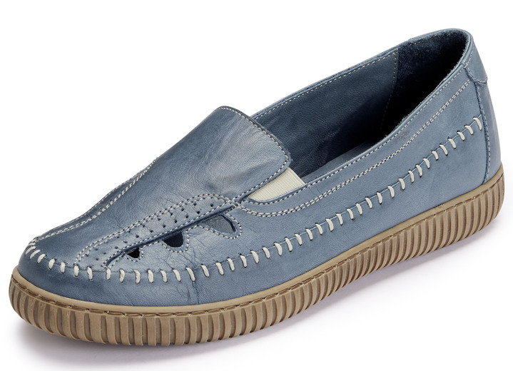 - Gemini Slipper aus Rind-Nappaleder, in Größe 036 bis 042, in Farbe JEANS Ansicht 1