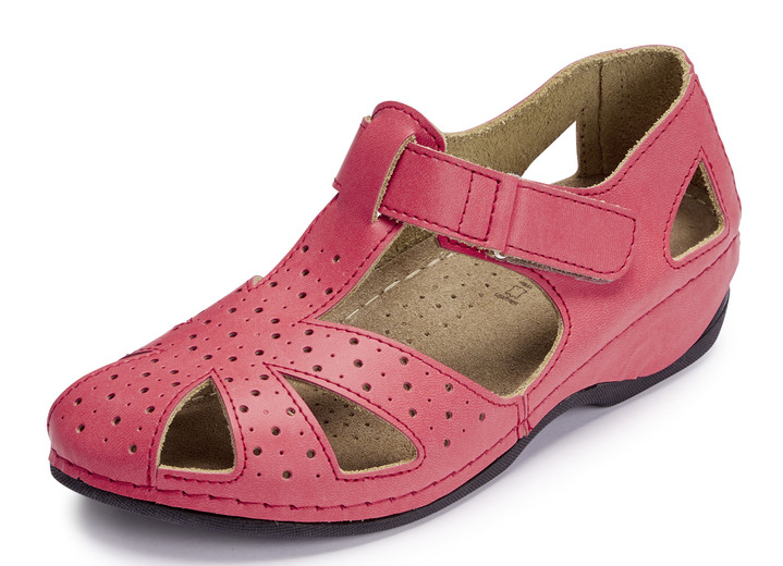Sandaletten & Pantoletten - ELENA EDEN, klassische Damen-Sandalen, Weite H, mit Klettverschluss, in Größe 036 bis 042, in Farbe ROT Ansicht 1