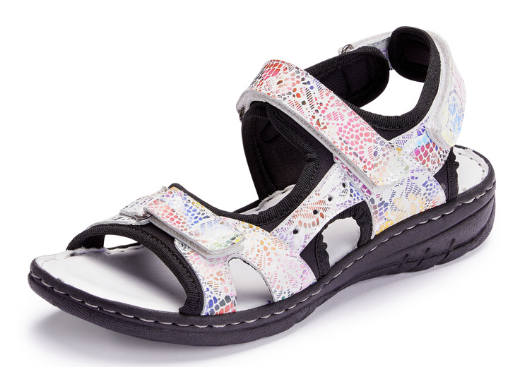 - Gemini Trekking-Sandale mit bunter Floral-Prägung, in Größe 036 bis 042, in Farbe WEISS Ansicht 1