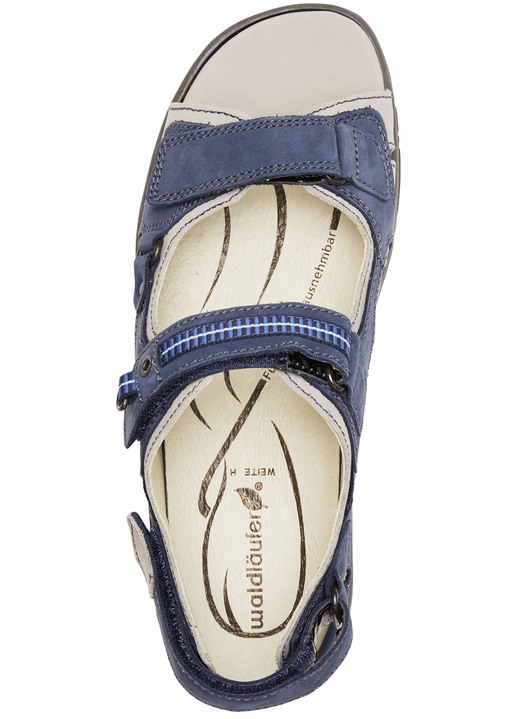 Sandaletten & Pantoletten - Waldläufer, sportliche Damen-Sandalen, Weite H, mit herausnehmbarem Fußbett, in Größe 4 1/2 bis 9, in Farbe JEANS-HELLGRAU Ansicht 2
