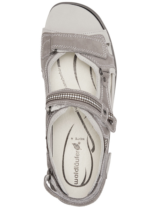 Sandaletten & Pantoletten - Waldläufer, sportliche Damen-Sandalen, Weite H, mit herausnehmbarem Fußbett Ansicht 10 Sandaletten & Pantoletten - Waldläufer, sportliche Damen-Sandalen, Weite H, mit herausnehmbarem Fußbett, in Größe 4 1/2 bis 9, in Farbe WEISS-BLAU-ROT Ansicht 10