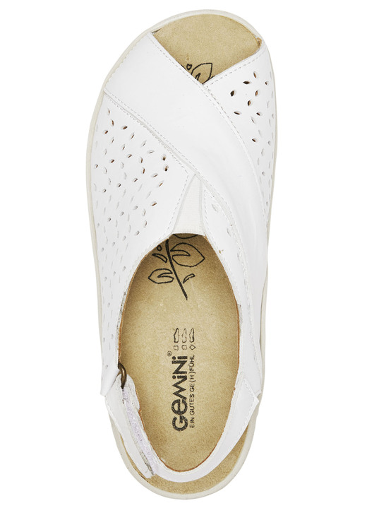 Sandaletten & Pantoletten - Gemini Sandale aus luftig perforiertem Rind-Nappaleder, in Größe 036 bis 042, in Farbe WEISS Ansicht 2