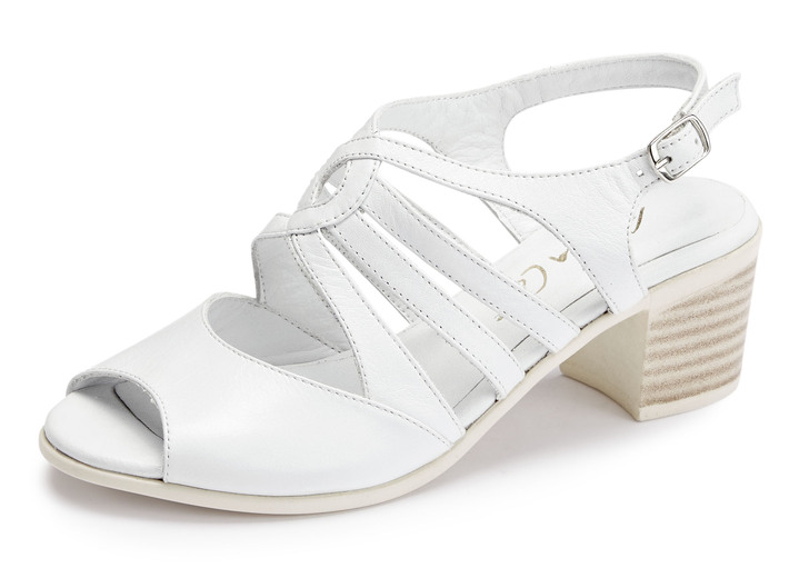 - Andrea Conti Sandalette aus Nappaleder, in Größe 036 bis 041, in Farbe WEISS Ansicht 1