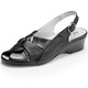 Sandaletten & Pantoletten - ELENA EDEN, elegante Damen-Sandalen, Weite G, aus Leder, in Größe 035 bis 042, in Farbe PERLWEISS – Farbe SCHWARZ METALLIC – Ansicht 1