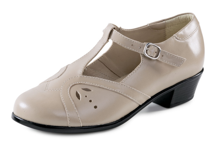 Pumps & Ballerina - ELENA EDEN, schicke Damen-Pumps, Weite H, aus Leder Ansicht 1 Pumps & Ballerina - ELENA EDEN, schicke Damen-Pumps, Weite H, aus Leder, in Größe 036 bis 042, in Farbe BEIGE Ansicht 1