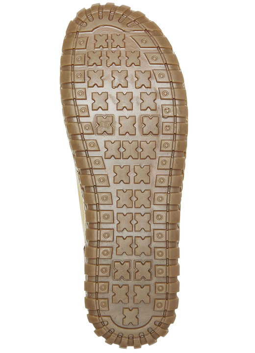 - Gemini Slipper mit seitlich eingesetzten Gummizügen, in Größe 036 bis 042, in Farbe GELB-BRAUN Ansicht 3