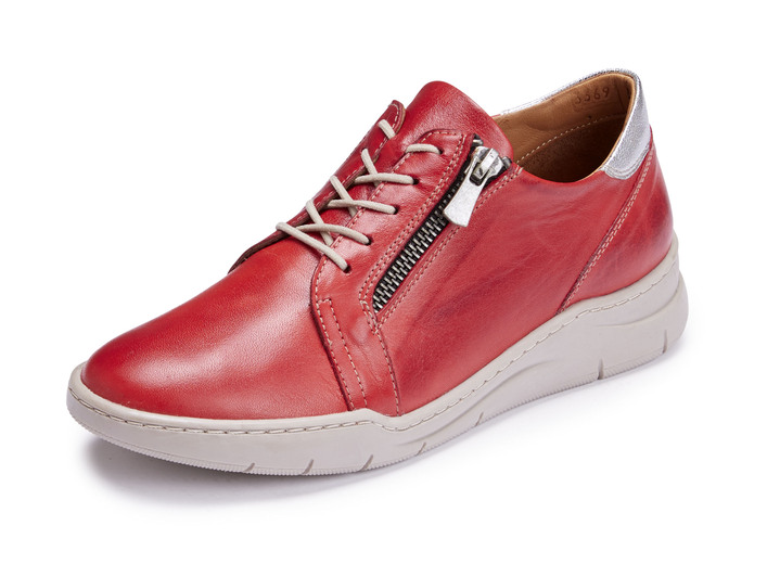 Slipper & Schnürschuhe - Gemini Schnürschuh aus Rind-Nappaleder, in Größe 036 bis 042, in Farbe ROT Ansicht 1