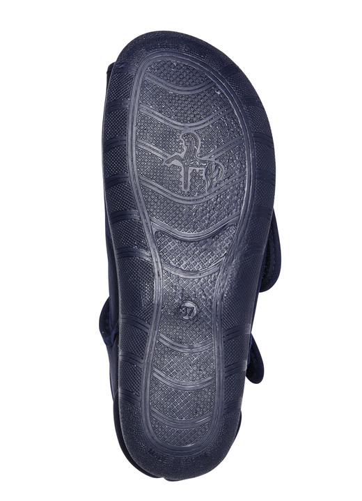 Sandaletten & Pantoletten - Klett-Sandale aus elastischem Textilmaterial, in Größe 035 bis 042, in Farbe MARINE Ansicht 3