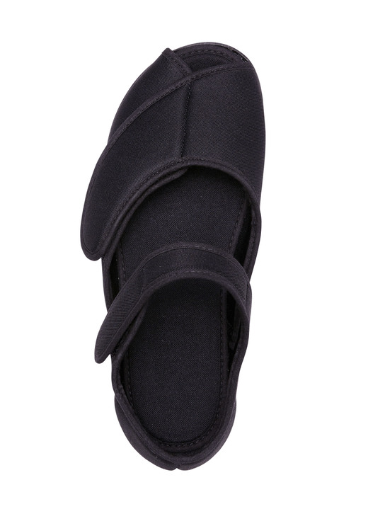 Sandaletten & Pantoletten - Klett-Sandale aus elastischem Textilmaterial, in Größe 035 bis 042, in Farbe MARINE Ansicht 11