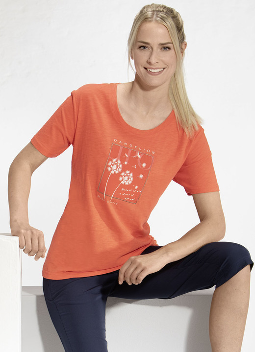 Homewear & Freizeitmode - Shirt von „LPO“ in 3 Farben, in Größe 036 bis 050, in Farbe MANDARINE Ansicht 1