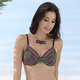 - Bikini mit Bügel, schalenlos, seitlich raffbar, in Größe 036 bis 048, in Cup C, in Farbe SCHWARZ-BUNT – Farbe SCHWARZ-BUNT – Ansicht 1