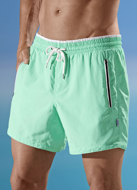 - Bomain Badeshorts mit Reißverschlüssen, Microfaser, in Größe 004 bis 012, in Farbe MINT Ansicht 1