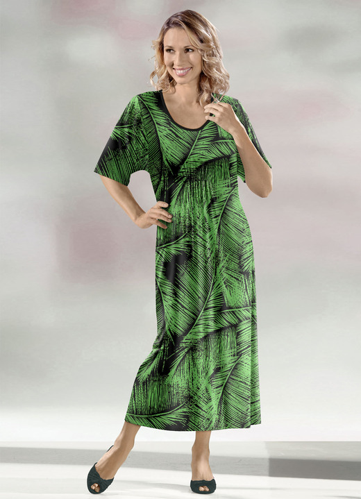 Homewear & Freizeitmode - Kaftan in bequemer Schlupfform, in Größe 038 bis 062, in Farbe GRÜN-SCHWARZ