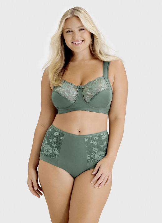 Soft-BH - Miss Mary BH mit elastischen Spitzeneinsätzen, in Größe 080 bis 120, in Cup G, in Farbe GRÜN Ansicht 1