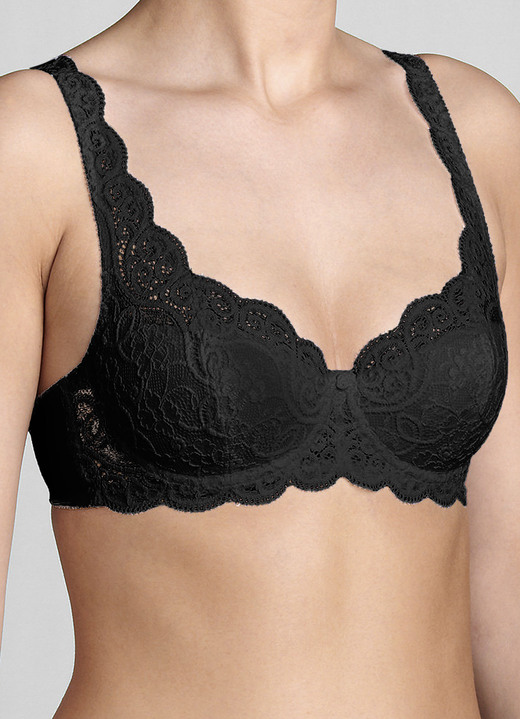 Triumph - Triumph Amourette Bügel-BH mit Elastikspitze, in Größe 075 bis 095, in Cup C, in Farbe SCHWARZ Ansicht 5