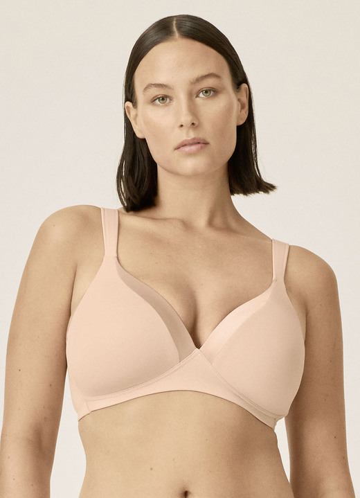 Soft-BH - Naturana BH mit Satinblende am Dekolleté Ansicht 4 Soft-BH - Naturana BH mit Satinblende am Dekolleté, in Größe 075 bis 095, in Cup C, in Farbe MARINE Ansicht 4