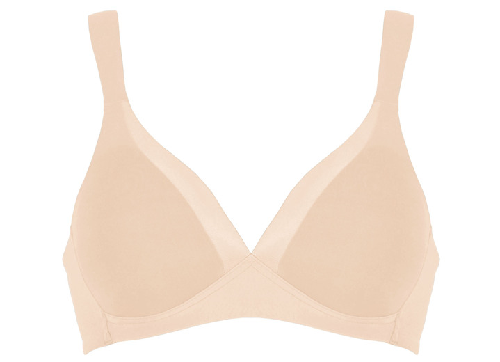 Soft-BH - Naturana BH mit Satinblende am Dekolleté Ansicht 2 Soft-BH - Naturana BH mit Satinblende am Dekolleté, in Größe 075 bis 095, in Cup C, in Farbe PUDER Ansicht 2