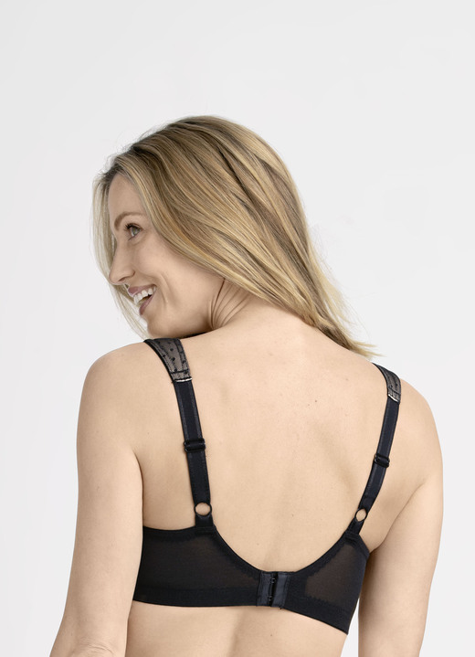BH mit Spitze - Miss Mary BH mit Elastikspitze, in Größe 075 bis 105, in Cup E, in Farbe SCHWARZ Ansicht 2