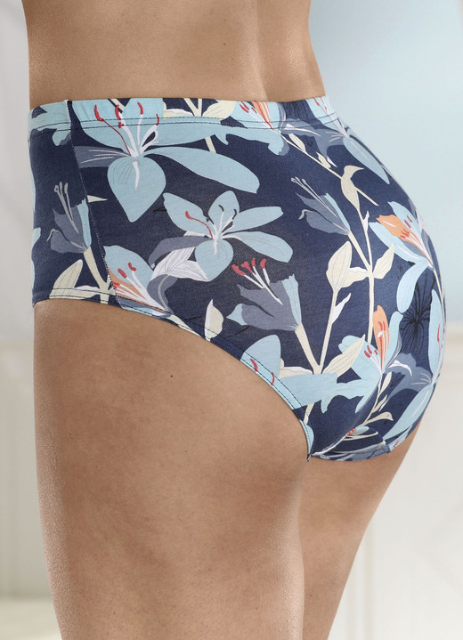 - Viererpack Slips mit Floraldessin, in Größe 038 bis 054, in Farbe MARINE-MINT-ORANGE Ansicht 2