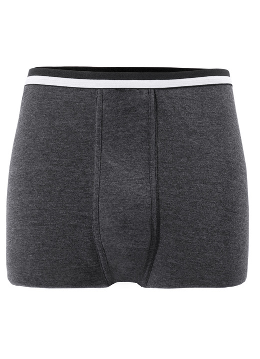 Slips & Unterhosen - Permatherm, Zweierpack Unterhosen, knielang, Winterwäsche, in Größe 004 bis 009, in Farbe 1X JEANSBLAU MELIERT, 1X ANTHRAZIT MELIERT Ansicht 2