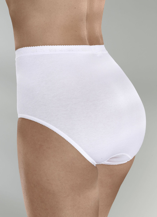 Slips - Dreierpack Slips mit elastischen Abschlüssen Ansicht 2 Slips - Dreierpack Slips mit elastischen Abschlüssen, in Größe 038 bis 052, in Farbe WEISS Ansicht 2