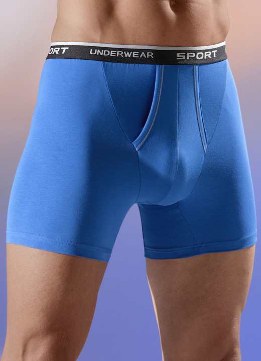 Pants & Boxershorts - Dreierpack Pants mit Elastikbund, in Größe 005 bis 011, in Farbe 2X ROYALBLAU, 1X SCHWARZ