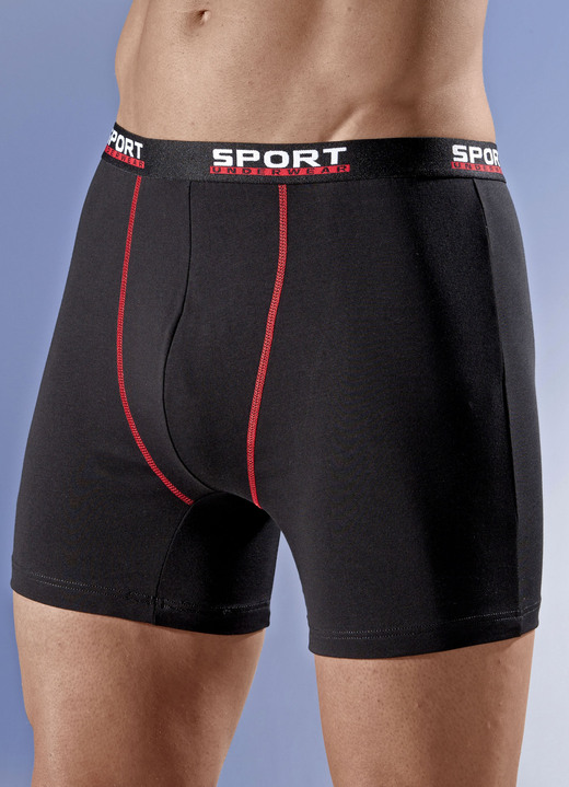 Pants & Boxershorts - Viererpack Pants mit Elastikbund, in Farbe 2XSCHWARZ, 2X MARINE