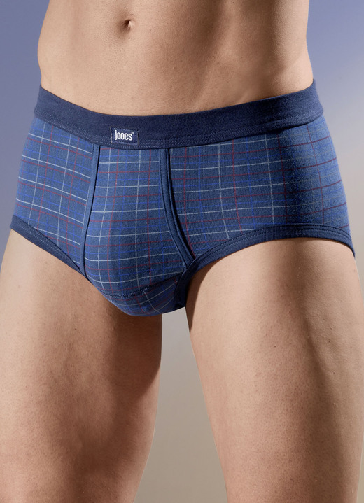 - Fünferpack Slips aus Feinripp, in Größe 005 bis 014, in Farbe 3X MARINE-BUNT, 2X UNI MARINE