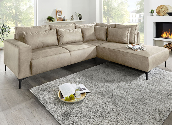 - Polsterecke in Wildleder-Optik, in Farbe BEIGE
