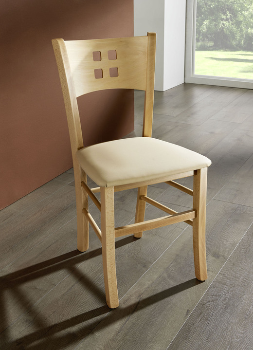 Stühle & Sitzbänke - Kombistarke Stühle, Set 2er, in Farbe BUCHE-CREME Ansicht 2