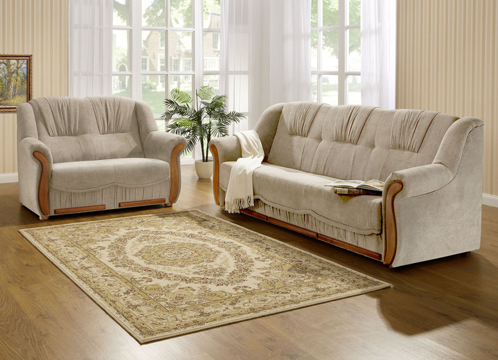 Polstergruppen - Polstermöbel mit angenehmem, hochflorigem Stoffbezug, in Farbe GRÜN, in Ausführung Zweisitzer Ansicht 3