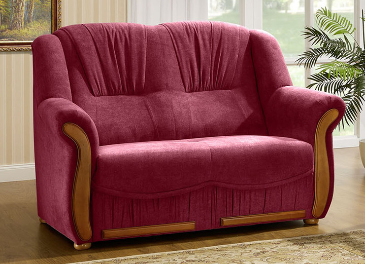 Polstergruppen - Polstermöbel mit angenehmem, hochflorigem Stoffbezug, in Farbe GRÜN, in Ausführung Zweisitzer Ansicht 20