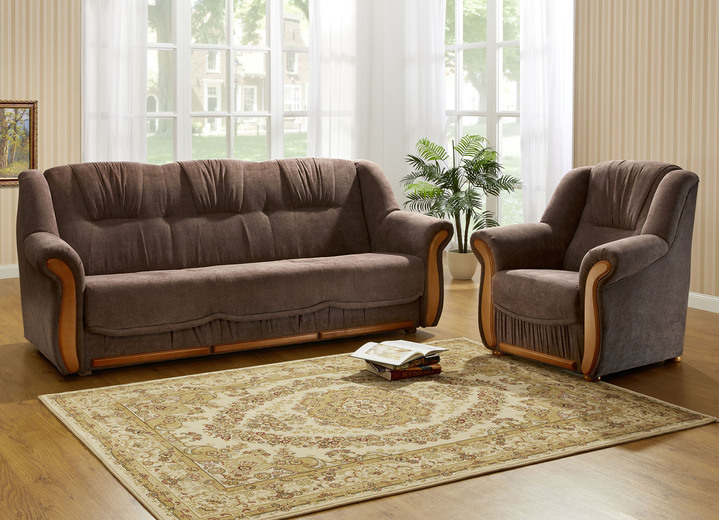 Polstergruppen - Polstermöbel mit angenehmem, hochflorigem Stoffbezug, in Farbe GRÜN, in Ausführung Zweisitzer Ansicht 6