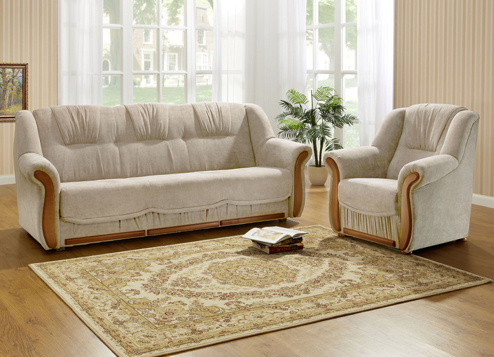 Polstergruppen - Polstermöbel mit angenehmem, hochflorigem Stoffbezug, in Farbe GRÜN, in Ausführung Zweisitzer Ansicht 7