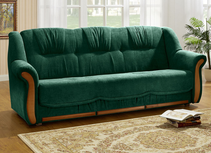 Polstergruppen - Polstermöbel mit angenehmem, hochflorigem Stoffbezug, in Farbe GRÜN, in Ausführung Zweisitzer Ansicht 16