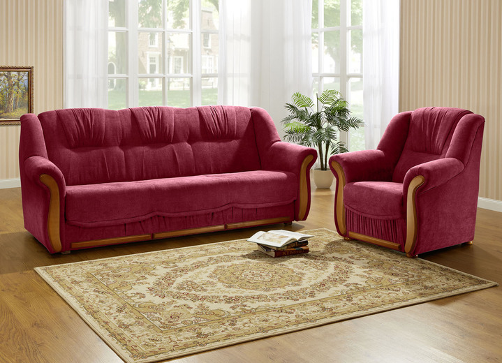 Polstergruppen - Polstermöbel mit angenehmem, hochflorigem Stoffbezug, in Farbe GRÜN, in Ausführung Zweisitzer Ansicht 8