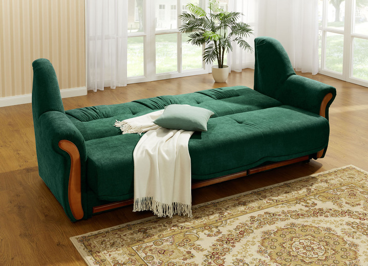 Polstergruppen - Polstermöbel mit angenehmem, hochflorigem Stoffbezug, in Farbe GRÜN, in Ausführung Zweisitzer Ansicht 17