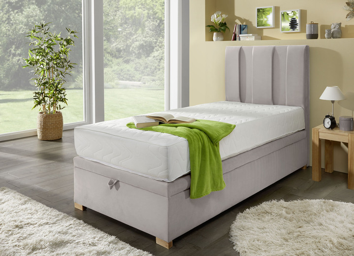 Boxspringbetten - Herrlich gemütliches Boxspringbett mit Bettkasten, in Farbe CREME Ansicht 1